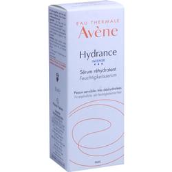 Eine weiße Flasche mit der Aufschrift "Avène Hydrance Feuchtigkeitsserum" für empfindliche Haut.